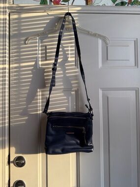 Navy Crossbody Bag with Front Zipper Pocket